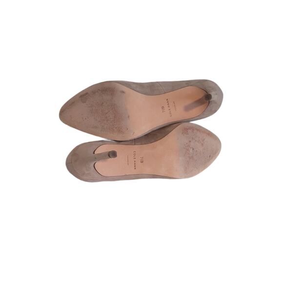 Cole Haan Women's Tan Pointed Toe Slip On Stunning Suede Heels Size 7.5 - Picture 8 of 8